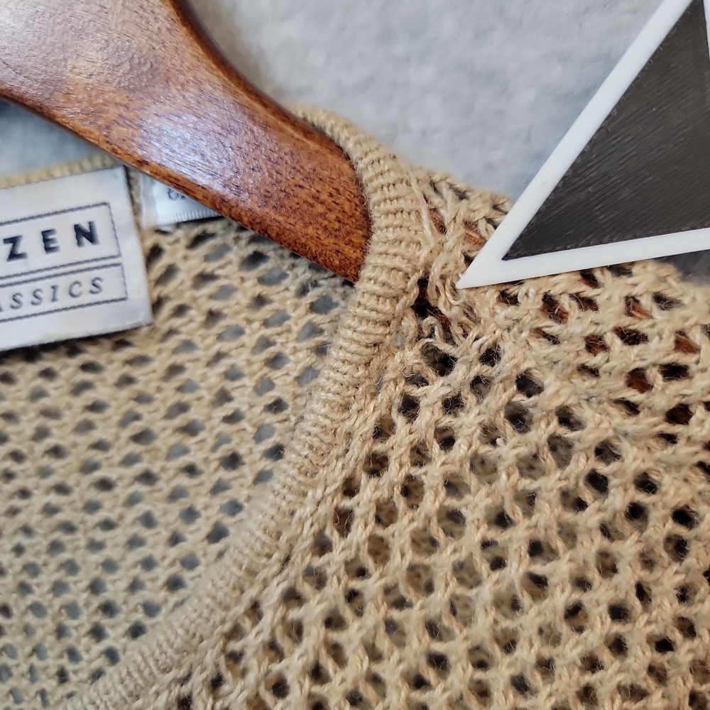 Vintage Jantzen Cardigan Sweater Women's M Beige Embroidery Mushroom Aesthetic - Picture 10 of 11